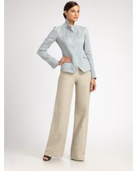 Armani | Blue Linen/silk Three Button Jacket | Lyst