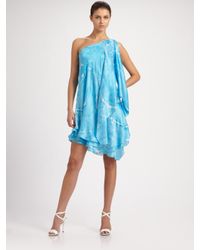 Ralph Lauren Black Label | Blue Cathleen Silk One Shoulder Dress | Lyst