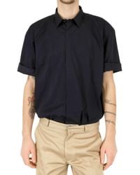 Calvin Klein | Blue Short Sleeved Poplin Shirt for Men | Lyst