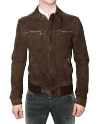 Dolce & Gabbana | Brown Steamed Suede Jacket for Men | Lyst