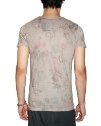 Max Six | Gray Flower Skull Jersey T-shirt for Men | Lyst
