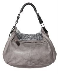 Pauric Sweeney | Gray Grainy Calfskin Python Flap Hobo | Lyst
