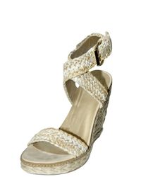 Stuart Weitzman | Natural 120mm Raffia Crossover Espadrille Wedges | Lyst