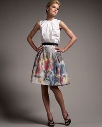 Carolina Herrera | Multicolor Floral Print Taffeta Party Skirt | Lyst