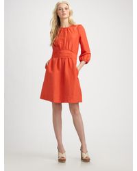 Marc By Marc Jacobs | Red Celia Silk and Linen-blend Dress | Lyst