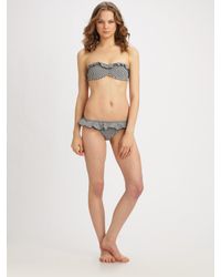 Shoshanna | Gray Gingham Ruffle Bikini Bottom | Lyst