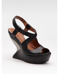 Leifsdottir | Black Cutout Wedge Platform Sandals | Lyst