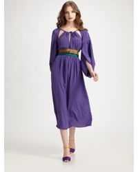 Fendi | Purple Silk Slit Bodice Dress | Lyst