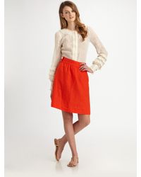 Tory Burch | White Linnea Sheer Linen Top | Lyst