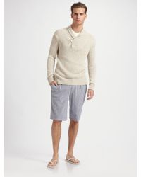 VINCE | Blue Striped Trouser Shorts for Men | Lyst