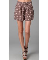 Free People | Brown Polka Dot Staying Cool Skort in Taupe | Lyst