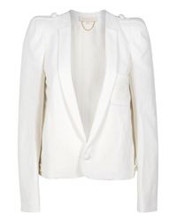 Vanessa Bruno | White Structured Shoulder Waffle Weave Jacket | Lyst