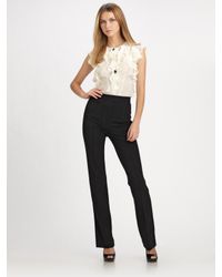 Z Spoke by Zac Posen | White Silk Chiffon Flutter Blouse | Lyst