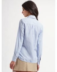 By Malene Birger | Gray Tauste Leather-trim Button Skirt | Lyst