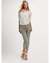 Equipment | White Brett Eyelet Shirt | Lyst