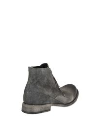 Shoto | Gray Raw Cut Horse Lace Up Low Boots for Men | Lyst
