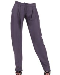 Michael van der Ham | Gray Silk Crepe Trousers | Lyst