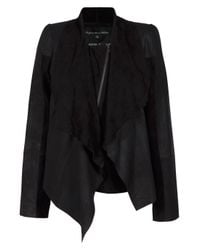Designers Remix | Black Louisana Drape Leather Jacket | Lyst