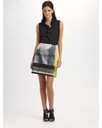 Elie Tahari | Multicolor Elva Cotton Sateen Skirt | Lyst
