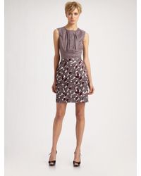 Lavia18 | Gray Leaf Print Skirt | Lyst