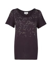 3.1 Phillip Lim | Gray T-shirt with Fading Rhinestones | Lyst