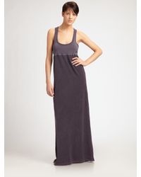 James Perse | Purple Racerback Maxi Dress | Lyst