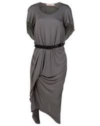 Preen Line | Gray Bell Maxi Dress with Belt | Lyst