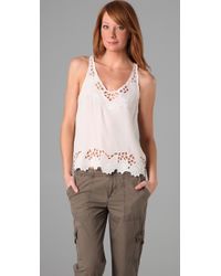 Joie | White Varina Silk Floral Eyelet Top | Lyst