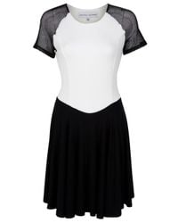 Jonathan Saunders | Black Mesh Sleeve Dress | Lyst
