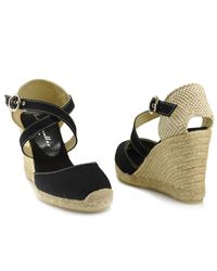 Bettye Muller | Katy - Black Closed Canvas Wedge Espadrille | Lyst