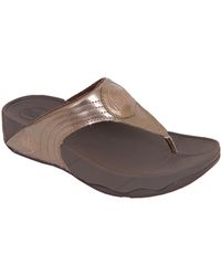 Fitflop | Metallic Walkstar Lll Leather Thong Sandals | Lyst