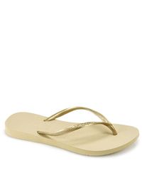 Havaianas | Metallic Slim - Gold Rubber Thong | Lyst