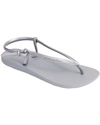 Havaianas | Metallic Fit - Silver Rubber Thong | Lyst