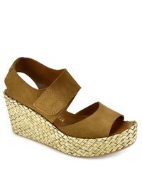 Pedro Garcia | Brown Helen - Tobacco Suede Wedge Sandal | Lyst