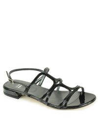 Stuart Weitzman | Four You - Black Leather Sandal | Lyst