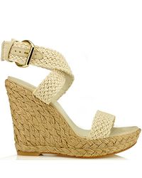 Stuart Weitzman | Yellow Alex - Ivory Wedge Espadrille | Lyst