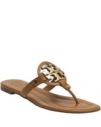 Tory Burch | Brown Miller 2 - Tan Leather Flat Sandal | Lyst