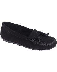 Minnetonka | Black Suede Moccasin | Lyst