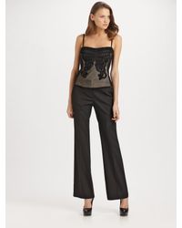 Elie Tahari | Black Carolina Embroidered Bustier Top | Lyst