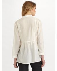 Theory | White Aldys Cotton-silk Shirt | Lyst