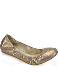 Vera Wang Lavender | Metallic Lillian - Anaconda White Snake Print Ballet Flat | Lyst
