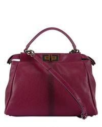 Fendi | Purple Regular Peekaboo Top Handle Bag | Lyst