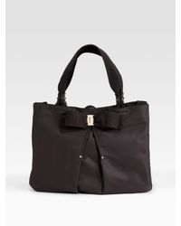 Ferragamo | Black Miss Vara Bow Nylon Tote | Lyst