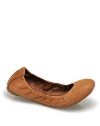 Tory Burch | Brown Eddie - Ballet Flat in Tan Leather | Lyst