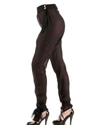 Francesco Scognamiglio | Black Crepe Chiffon Trousers | Lyst