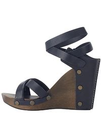 See By Chloé | Blue - Navy Wood Wedge Sandal | Lyst