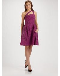 Nanette Lepore | Purple One Shoulder Jacquard Marilyn Dress | Lyst
