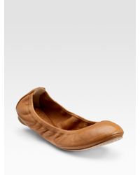 Tory Burch | Brown Eddie Scrunch Ballet Flats | Lyst
