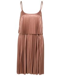 Halston | Pink Pleated Cocktail Dress | Lyst