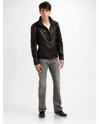 Mackage | Black Garment-washed Leather Jacket for Men | Lyst